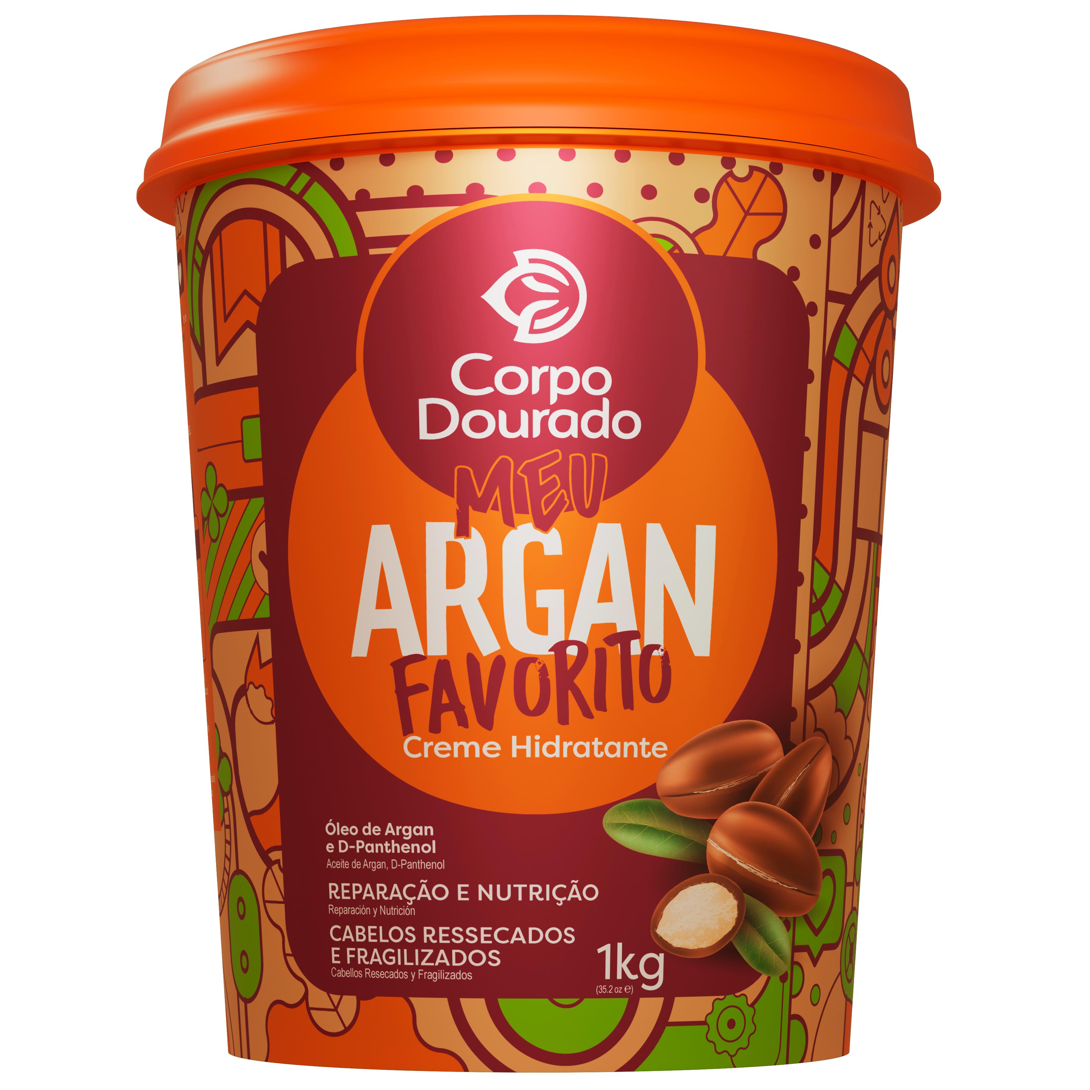 ✨ Crema Capilar Meu Argan Favorito Nutrición Profunda - Corpo Dourado (1kg) 🍯💎