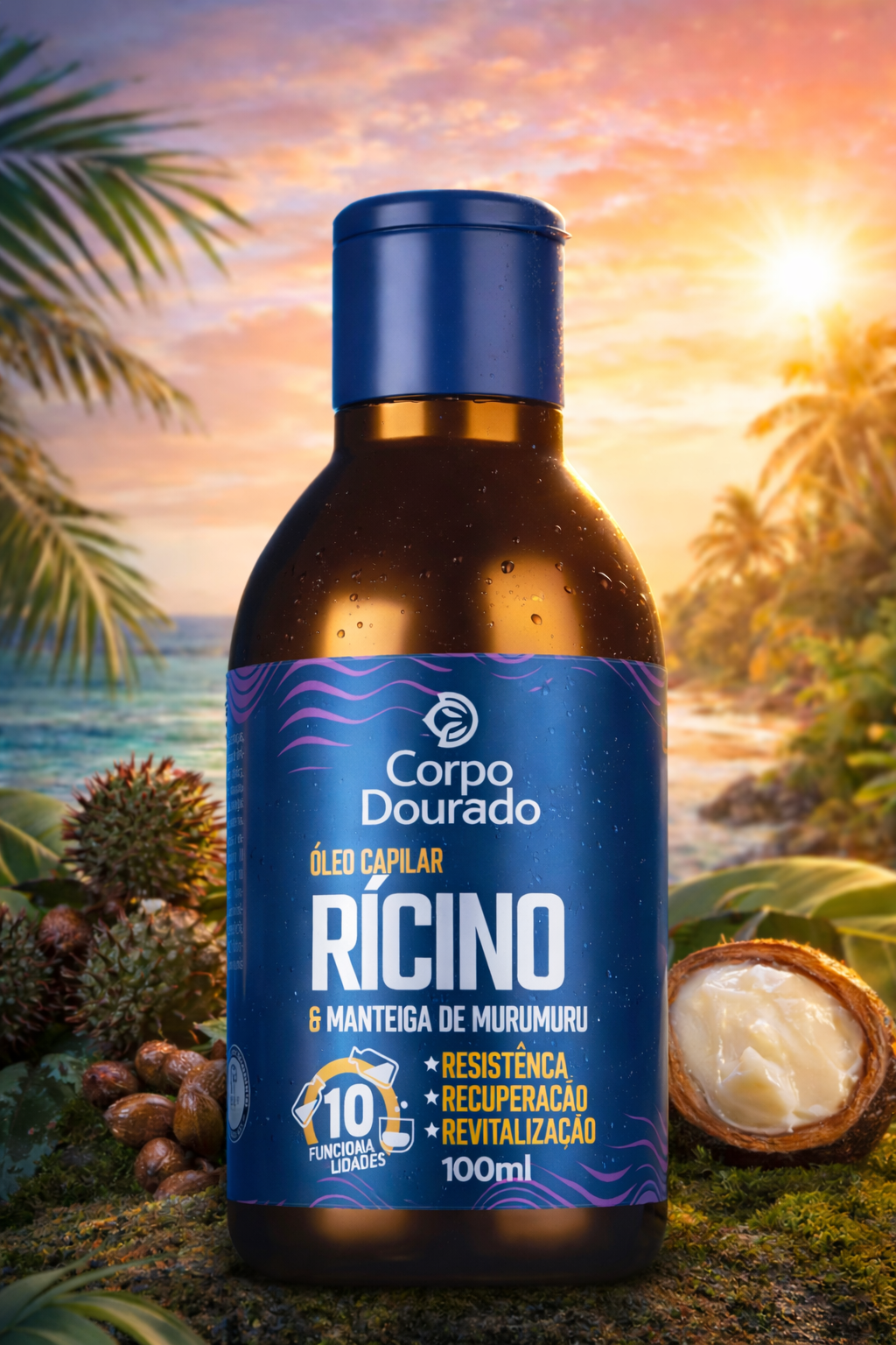 Óleo Capilar Rícino & Manteiga de Murumuru (100 ml) – Resistencia, recuperación y revitalización