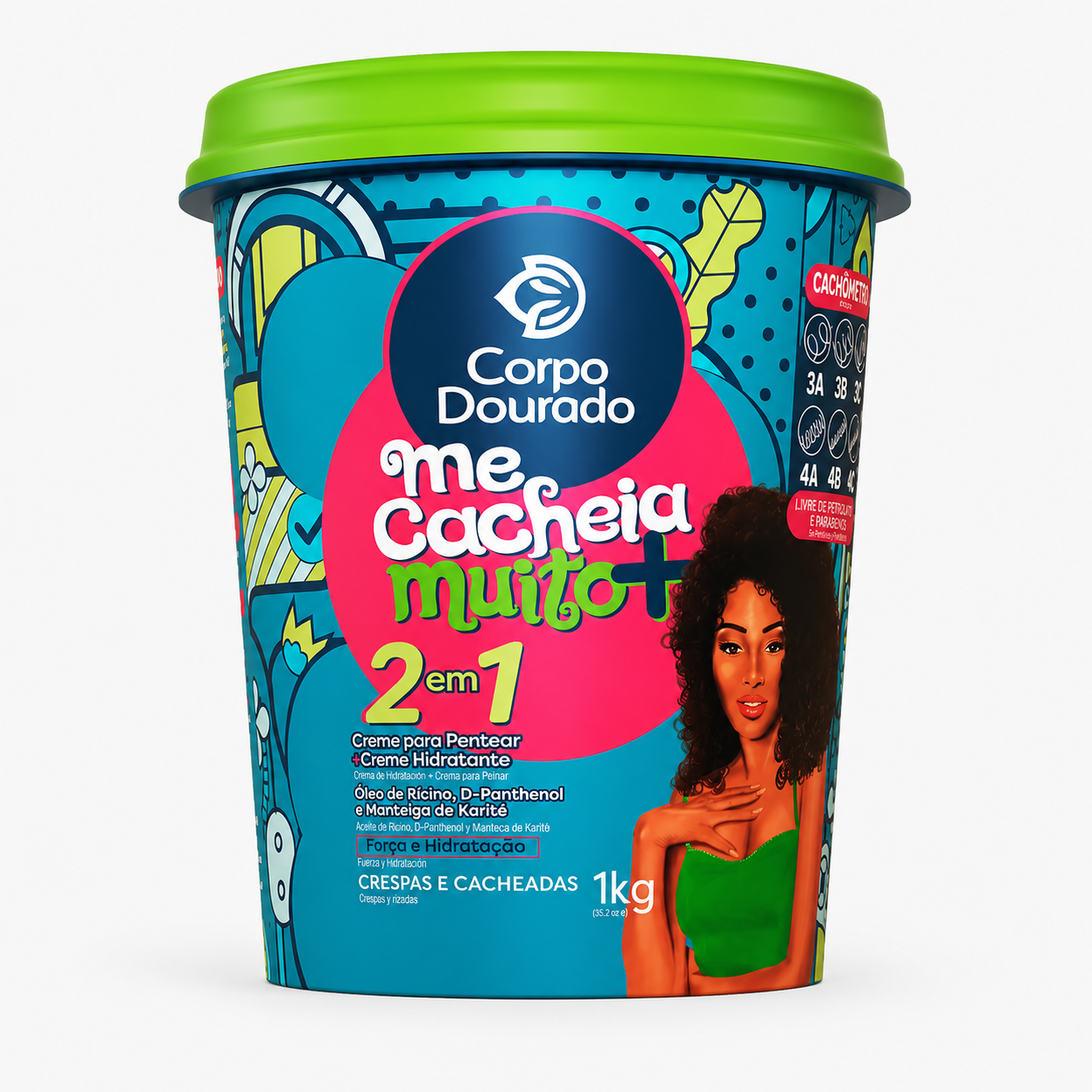 Crema Capilar Me Cacheia Muito 2 en 1 - Corpo Dourado (1kg) ✨