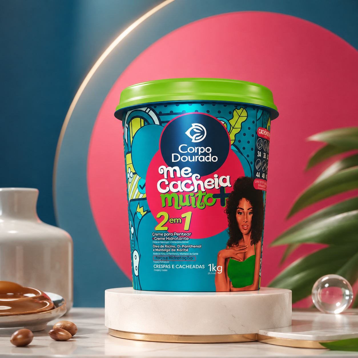Crema Capilar Me Cacheia Muito 2 en 1 - Corpo Dourado (1kg) ✨