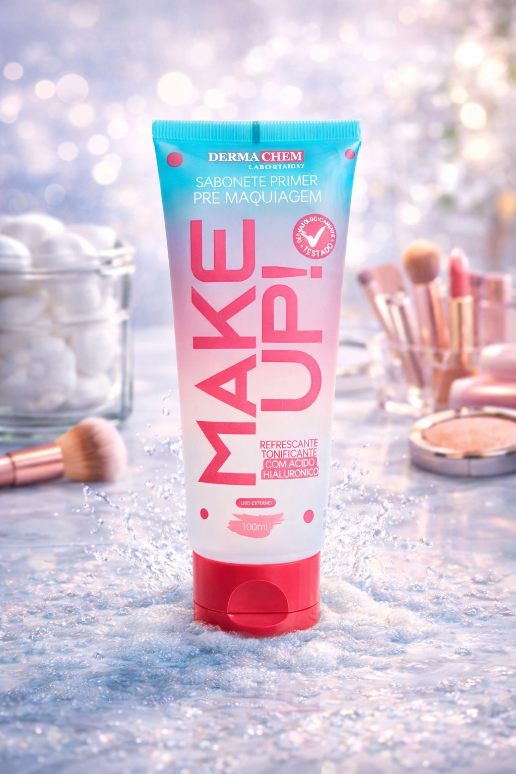 ✨ Jabón Primer Facial Pré Maquiagem Dermachem - Con Ácido Hialurónico (100ml) 🫧💄