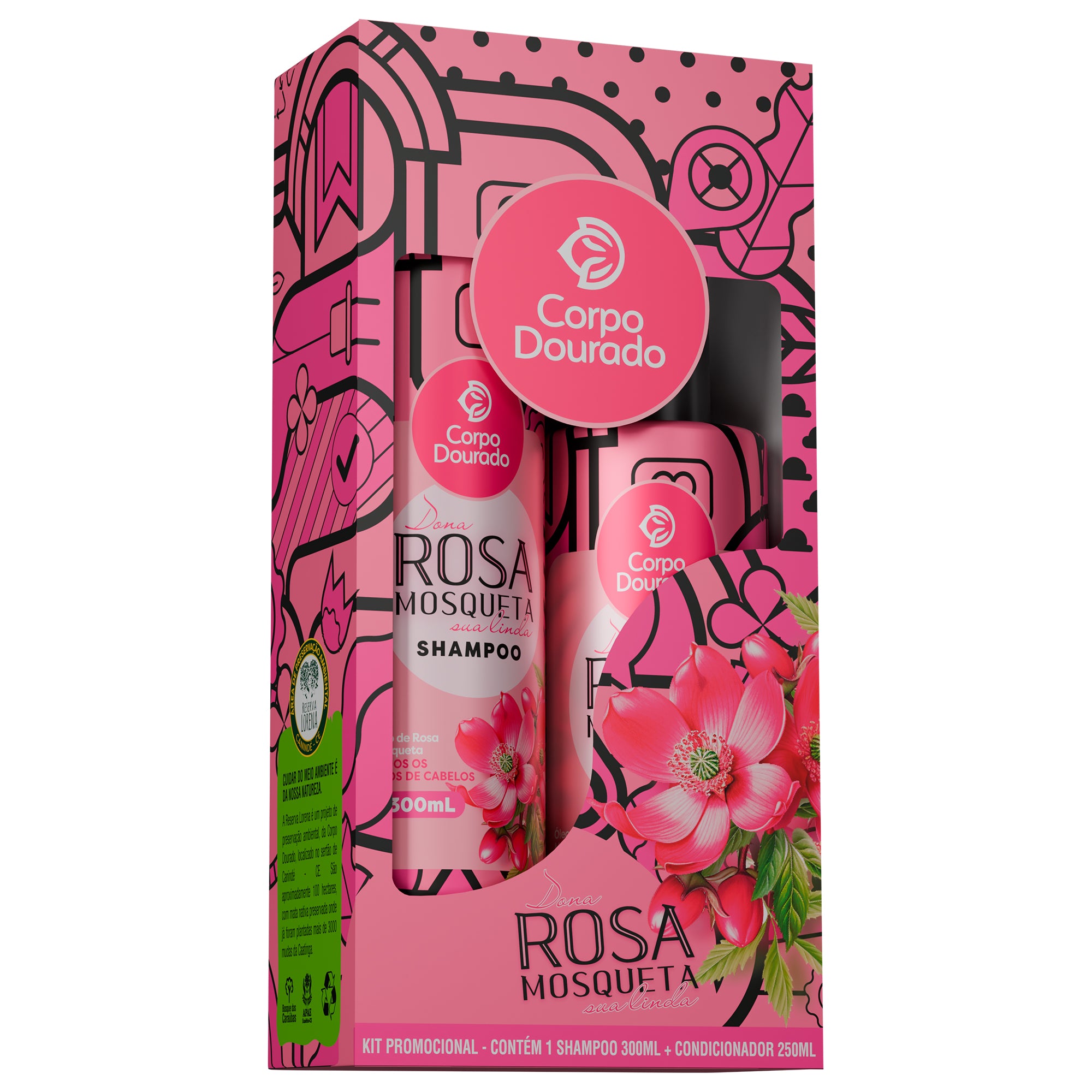 ✨ Kit Shampoo + Acondicionador Dona Rosa Mosqueta - Corpo Dourado 🌹🚿