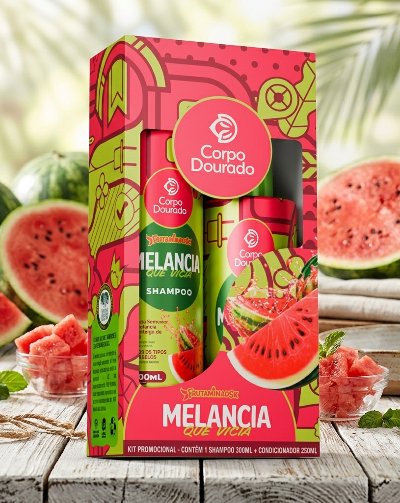 🍉 Kit Capilar Melancia Que Vicia - Shampoo + Acondicionador (Frutaminados) ✨