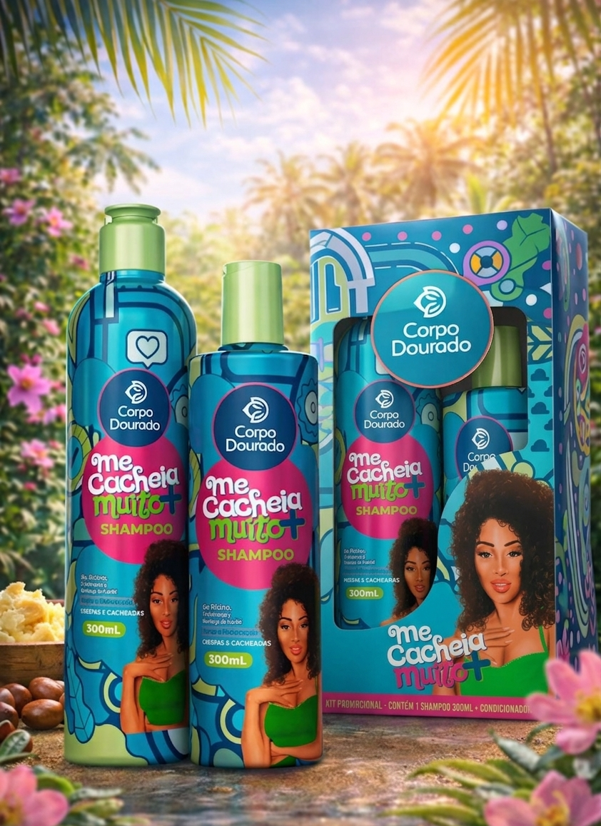 Kit Me Cacheia Muito+ (Shampoo + Acondicionador): rizos definidos, hidratados y con movimiento