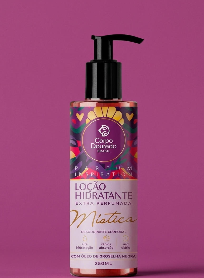 ✨ Loción Hidratante Mística Extra Perfumada - Corpo Dourado (250ml) 🔮