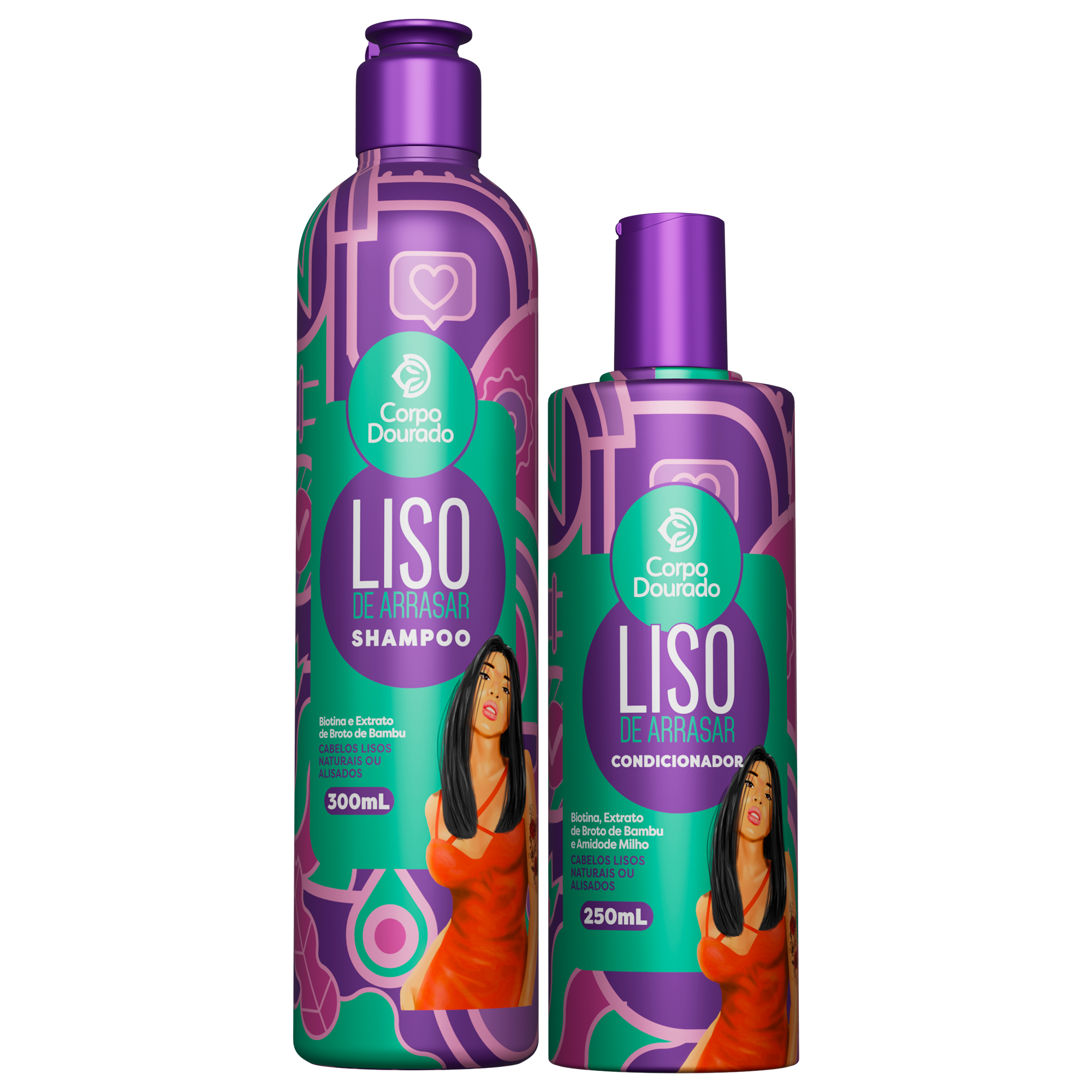 Kit Liso de Arrasar (Shampoo 300 mL + Acondicionador 250 mL): efecto liso, brillo y suavidad total
