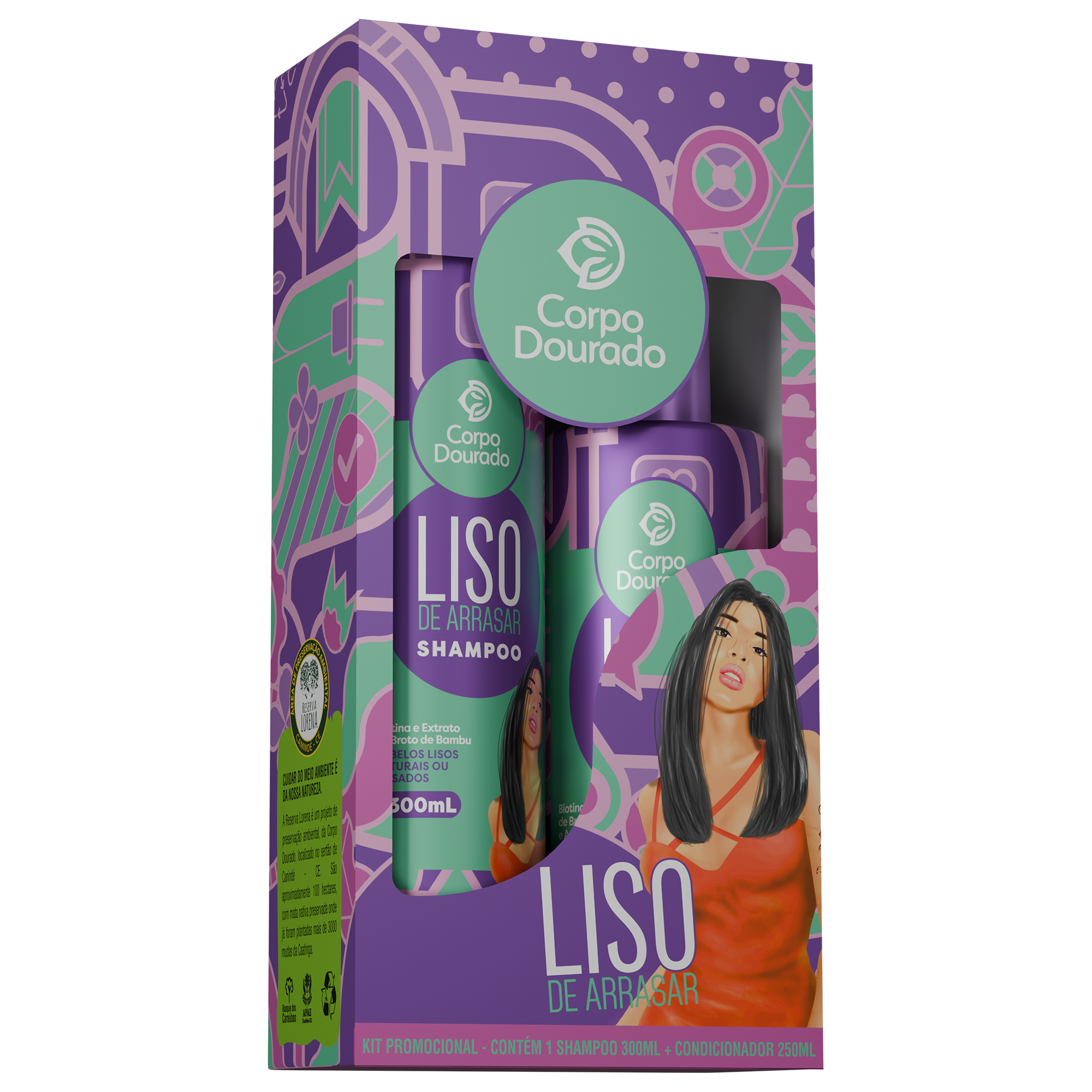 Kit Liso de Arrasar (Shampoo 300 mL + Acondicionador 250 mL): efecto liso, brillo y suavidad total