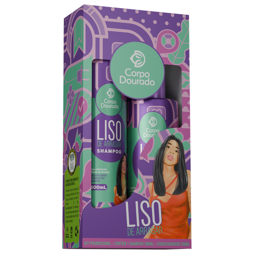 Kit Liso de Arrasar (Shampoo 300 mL + Acondicionador 250 mL): efecto liso, brillo y suavidad total