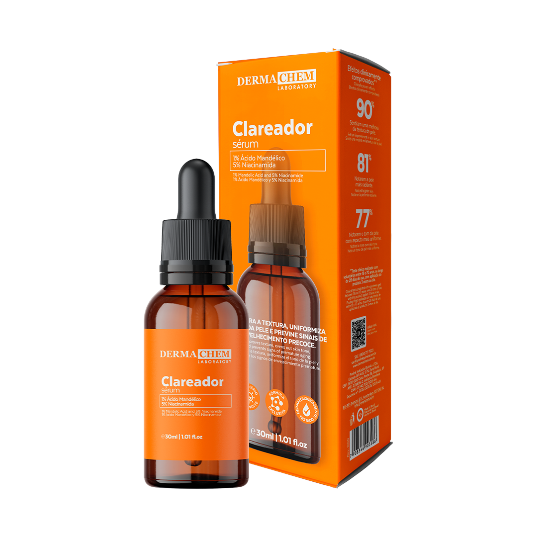 ✨ Sérum Facial Clareador Dermachem - Ácido Mandélico + Niacinamida (30ml) 🍊💎